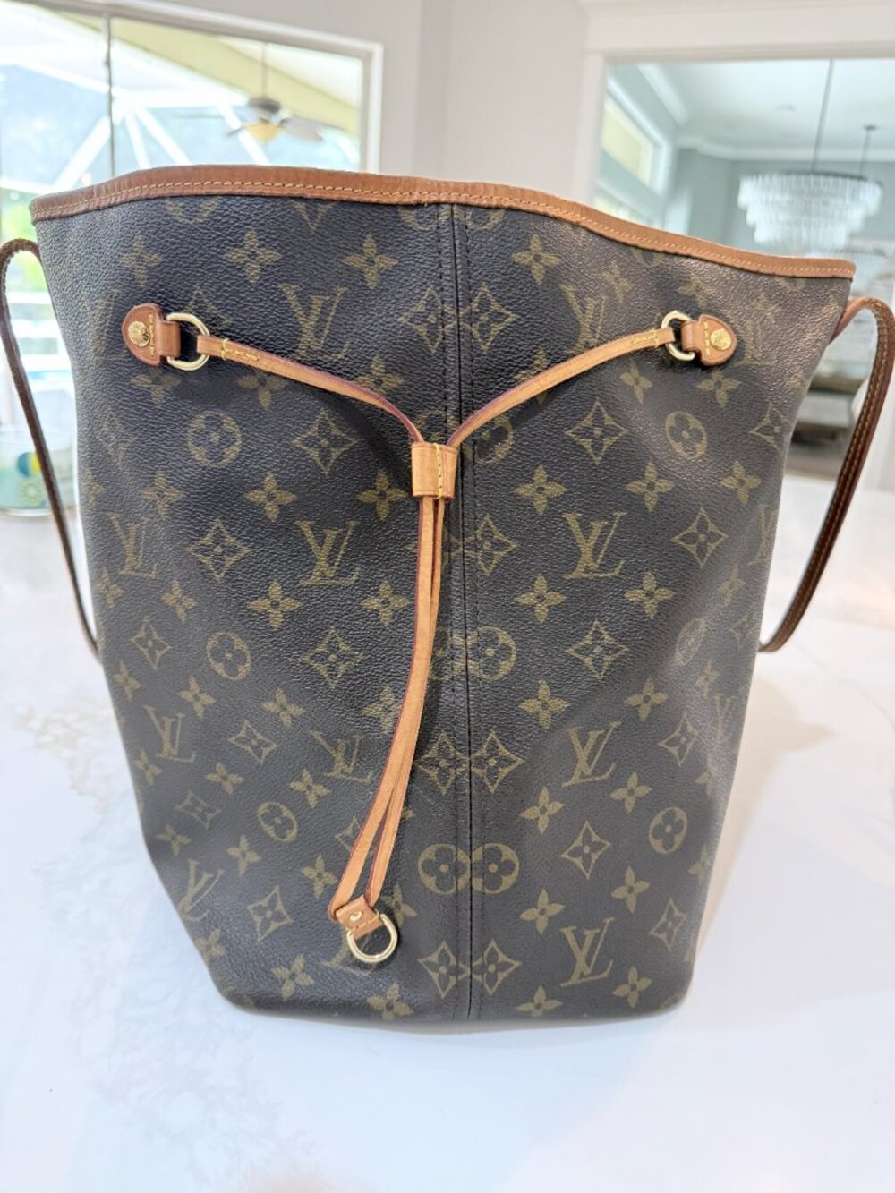 Louis Vuitton Neverfull MM Monogram Personalized "K" with matching pouch - Picture 6 of 15